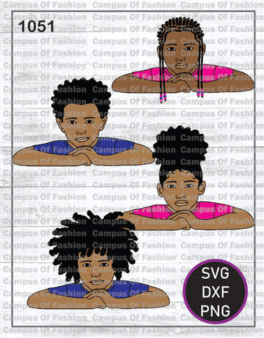 Afro | Black Boy | Black Girl SVG | DXF | PNG (1051)